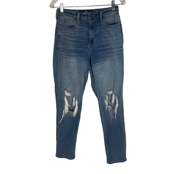 Hollister Jeans Ultra High-Rise Mom Distressed Womens 7R Vintage Stretch - Picture 1 of 9